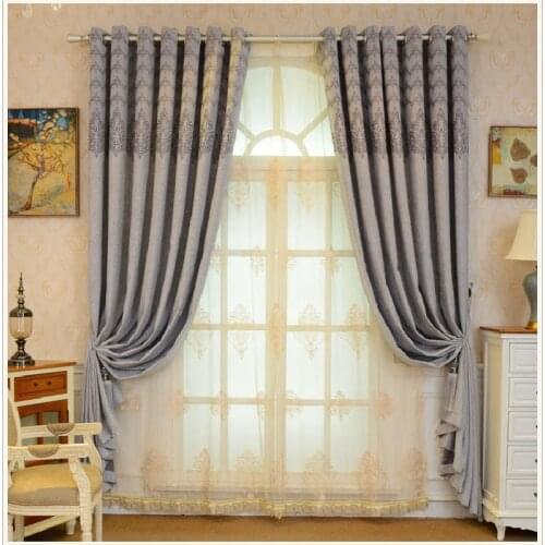 Nordic High-end Imitation Cashmere Chenille Jacquard Curtains for Living Room Bedroom Study Modern Simple Curtains Custom