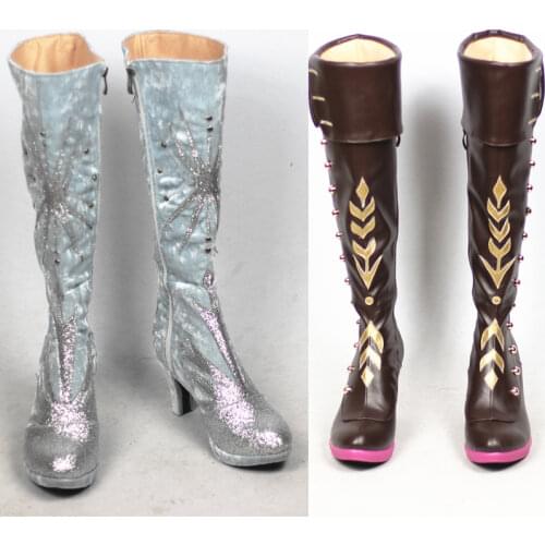 New Snow Queen Prince Anna Elsa Cosplay Adult Girls Shoes Boots Halloween Wedding Shoes Boys