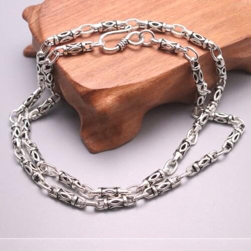 New Pure 925 Sterling Silver Necklace 4.5mm Link Chain Necklace 21.65" L