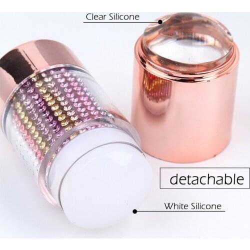 New Nail Stamper Scraper Set Double Silicone White Clear Jelly Stamp Rhinestone Pen Shape for Manicure Nail Art Template