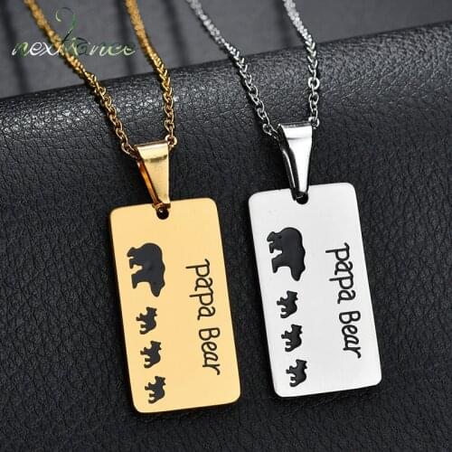 Nextvance Papa Bear 3 Baby Bears Necklaces Letter Animal Family Necklace for Kids Children Jewelry Dropshipping
