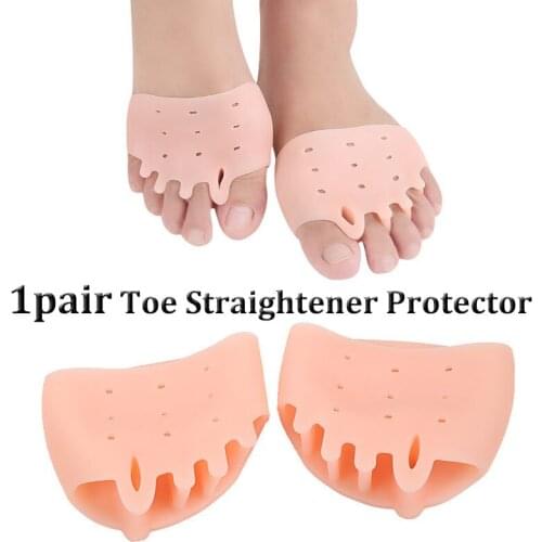 Forefoot Pads Five-hole Honeycomb Toe Separator Soft Gel Pain Relief Insoles Prevent Feet Callus Blisters Corn 1pair Foot Care