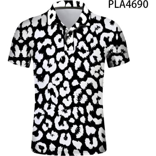 Ropa De Hombre Fashion Casual Summer Short Sleeve New 3D Printed Leopard Print Men Shirts Streetwear Cool Polo Homme Ropa