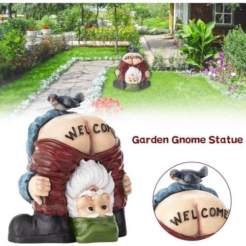 Garden Gnome Statue Elf Decoration Naughty Figurines Welcome Gnome For Garden Doorway Yard Desk For Gardening Accessories Tools