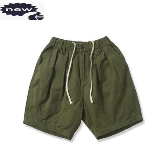 Hip Hop Loose Mens Shorts Harajuku Drawstring Pockets Elastic Casual Bloomers Couple Vintage Streetwear Gym Jogger Men Trousers