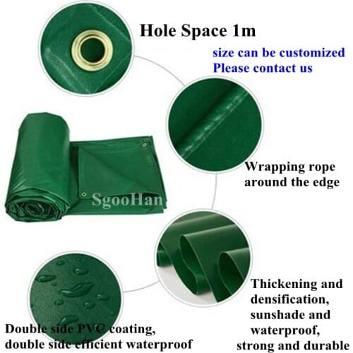Thick 0.4mm Green Oxford Cloth Tarpaulin Rainproof Cloth Outdoor Awning Waterproof Oilcloth Water Proofing Sunshade Sail Paulin