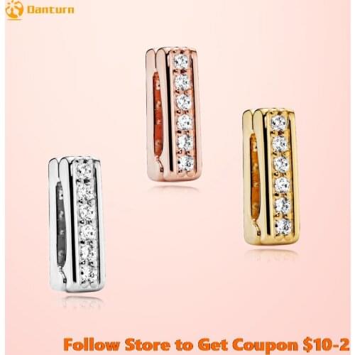 925 Sterling Silver Beads Reflexions Timeless Sparkle Clip Charms fit Original Pandora Bracelets Women DIY Jewelry