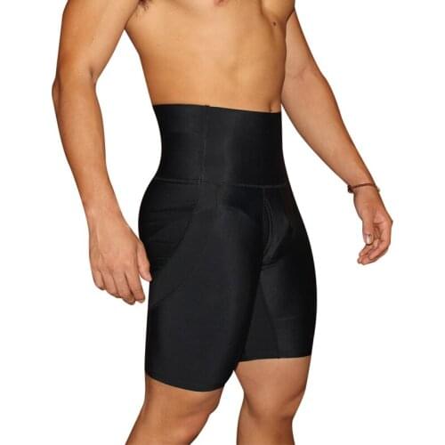 Black High Waist Men Slimming Body Shaper Panties Butt Lifter Waist Trainer Tummy Control Underwear Booty Male Boxers Leg Shaper