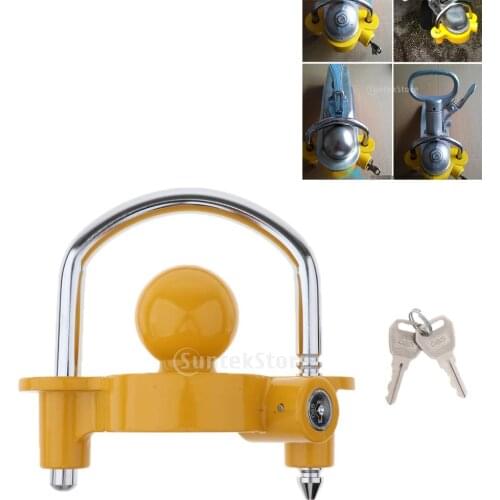 Universal Trailer Ball Hitch Coupler Lock Anti Theft With 2 Keys