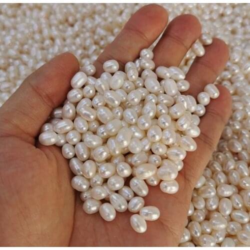 Jewelry No hole Natural freshwater pearl Weighing Jin rice bead DIY facaishu medicinal powder Loose beads necklace bracelet