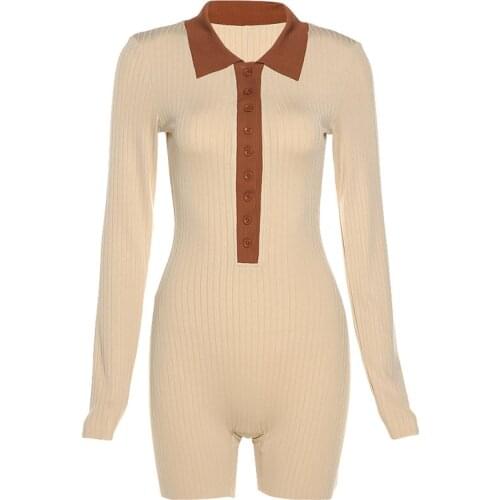 Y2k Sexy Jumpsuit Women Striped Knitted Patchwork Romper Female Short Sleeve Autumn Beach Fashion Tight Casual Jumpsuit Mujer Ta