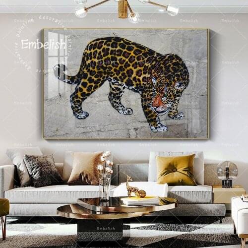 1 Pieces Animals Leopard Street Artworks For Living Room Modern Home Decor Pictures Wall Art Posters HD Print Canvas Paintings