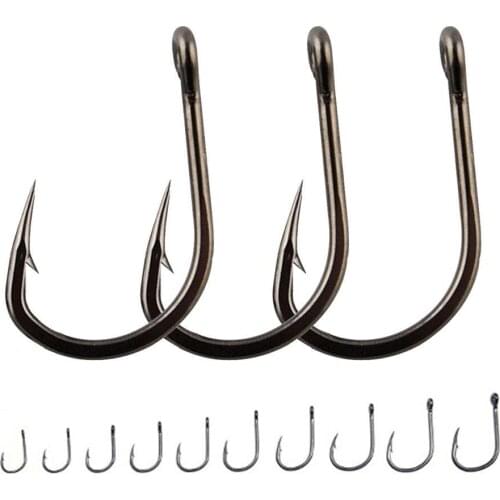 100Pcs Fishing Hooks Set Carbon Steel Single Circle Fishing Hook Fly Fishing Jip Barbed Carp Hooks Sea Tackle Hooks Accessories