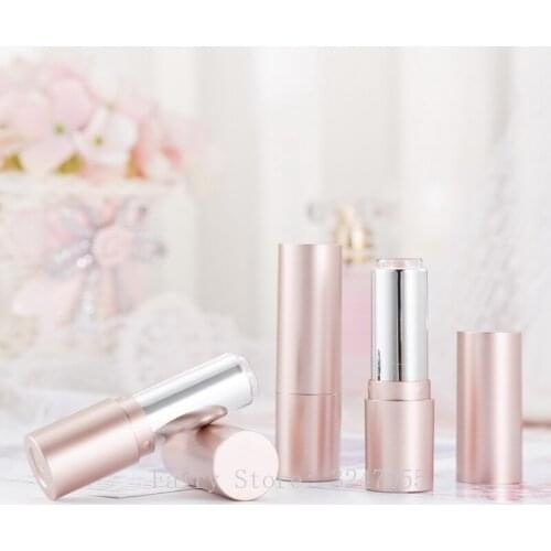 12.1mm 10/30/50/100pcs Empty Matte Rose Gold Round Lipstick Tube, DIY Plastic Lip Balm Container, Portable Cosmetics Packaging