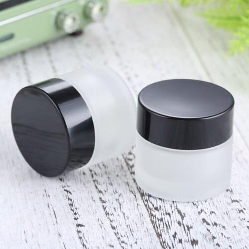 2pcs 10g Empty Matt Glass Cosmetic Container Small Glass Jar Refillable Cosmetic Container Package