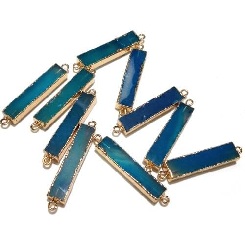 2020 Wholesale Natural Stone connector Trendy Square Shape Natural Stone Pendants Necklace Making for Jewelry DIY Necklace