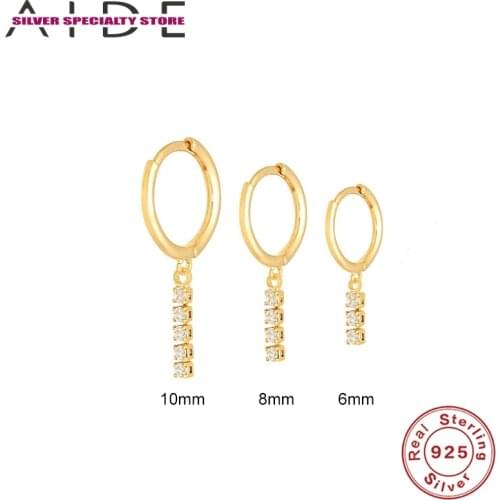 AIDE 3PCS 925 Solid Sterling Silver Earrings Women Hoop Earring Luxury Jewelry Piercing Pendientes Brincos Bijou Huggie Earrings