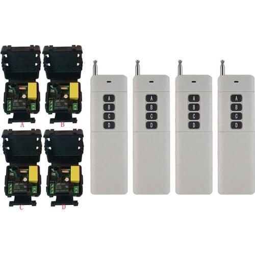 3000M Long Range AC220V 1CH RF Wireless Remote Control Switch System Transmitter+Receiver Garage Doors shutters