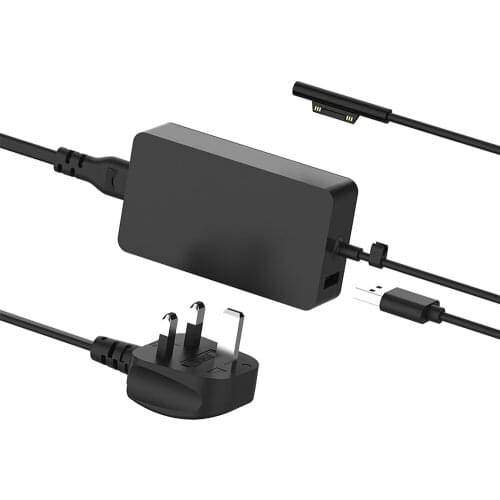 48W 12V 3.6A Surface Power Supply Adapter for Microsoft Surface Pro 2 Pro 1 Surface RT Tablet with 5V 1A USB Charging Port