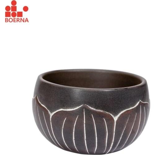 BOERNA 2PCS Lotus Tea Bowl Chinese Tea Cup 75ml Master Cup for Puer Oolong Tea Qinzhou Nixing Drinkware Tableware Wholesale