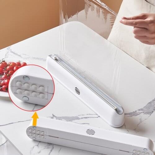 Household Food Packaging Dispenser Knife Cling Film Suction Cup Wall Dispenser Kitchen Accessories Aluminum Foil Dispenser