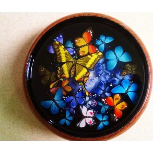 Estartek Customize 3D Stereoscopic Colorful Butterfly Resin Painting Bowl for Birthday and Holiday Gift