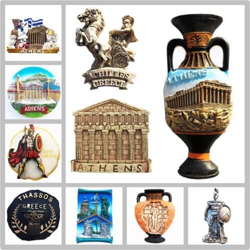Greece Santorini 3D Fridge Magnets Tourism Souvenir Refrigerator Magnetic Sticker Collection Handicraft Gift