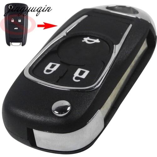 Jingyuqin 10pcs/lot 3/4/5 Button Modified Flip Key Shell for Chevrolet Cruze Camaro Malibu Remote Folding Fob Case