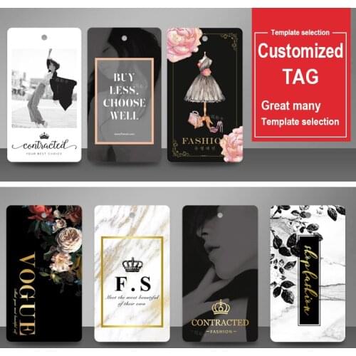 Womens Wear Manufacturers Card+Black Selling Clothing Apparel Trademark Production Exquisite Customized Paper Embossing Process