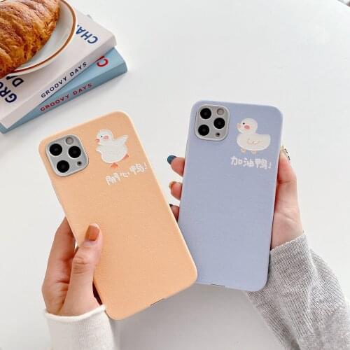 Lovely Duck Pure Color Case for iPhone 12 Pro Max Back Phone Cover for 12 Mini 11 Pro Max X XS XR 8 7 Plus SE 2020 Capa
