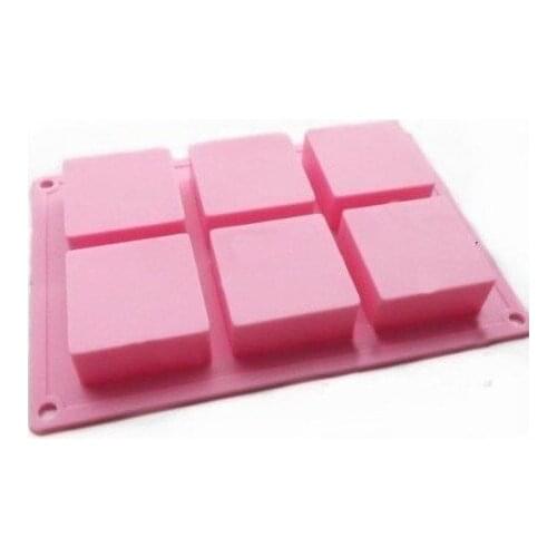 6 Cavities Square Silicone Cake Baking Mold Cake Pan Muffin Cups Handmade Soap Moulds Biscuit Chocolate Ice Cube Tray