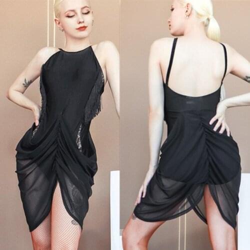 Latin dress salsa samba cha cha dress latin competition dress black 758
