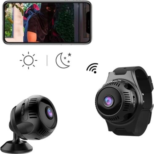 X7 Webcam Camera 4K WIFI Mini Cam Night Vision Wide-Angle Wearable Watch Sport Camera Wireless Home Security Camcorders