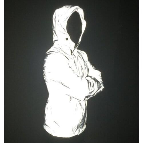 Fashion Men Women Full Reflective Jacket Spring Autumn Thin Hooded Casual Coat Couple Hip Hop Windbreaker Male Zip Outerwear