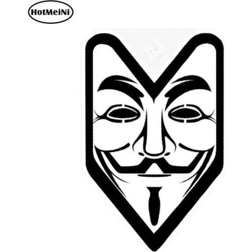 HotMeiNi 13cm x 8.6cm JDM WAKABA BADGE GUY FAWKES V FOR VENDETTA Decal Vinyl Car Sticker for Window Bumper Trunk Car Styling