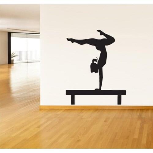 Yoga Wall Decals Wall Vinyl Sticker Decals Mural Art Yoga Girl Sports Gymnastics Gymnast creative home decor mural D119