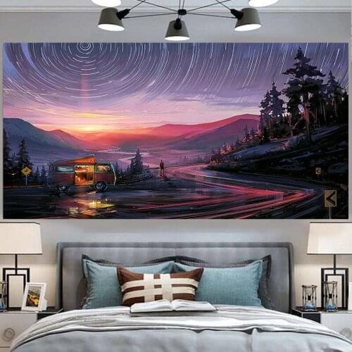 Sunset mountain tapestry nature scenery wall hanging carpet tapiserie wall cloth wanddoek