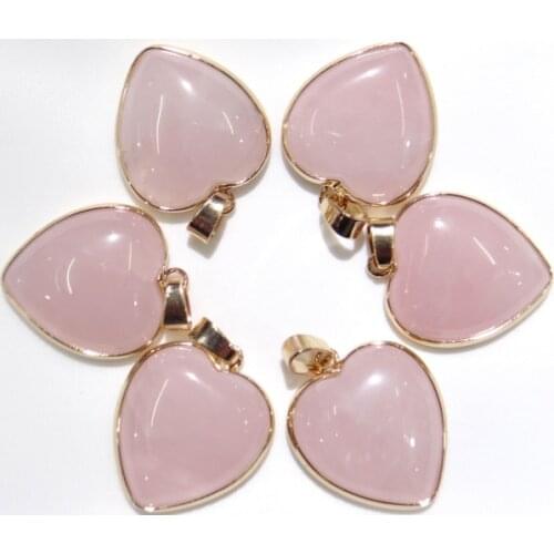 Natural stone heart Quartz Crystal Turquoises tiger eye lapis Opal pendants for diy Jewelry making Necklaces Accessories10PCS