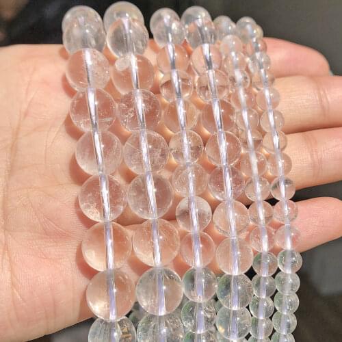 Wholesale Natural Stone Beads Clear Quartz Round Loose Beads For Jewelry Making 15.5inch/strand Pick Size 4/6/8/10/12mm -F00102