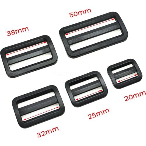 100pcs/1000pcs Plastic Curve Slider Tri-Glide Adjust Tri-ring Buckles Harness Backpack Strap 3/4" 1" 1-1/4" 1-1/2" 2"