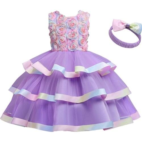 Teenage Girls Dresses Toddler Kids Elegant Princess Birthday Party Tutu Tulle Dress Christmas Costume Children Wedding Clothes