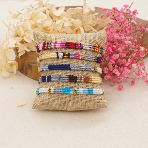 Go2Boho Friendship Braided Bracelet Boho Ethnic Bracelets For Women Gift Handmade Friendship Jewelry Handwoven Tassel Bangle
