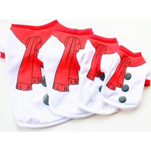 Christmas Dog Clothes Red Green White Cotton Pet Clothing Puppy Dog Costume Chihuahua Poodle Vest Shirt Festival Pet Supplies
