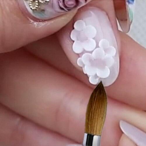 Color Block Round Top Wood Handle Nail Art Pen UV Gel Design Brush Painting Drawing Pen Line Drawing Brush Manicure Tool