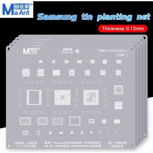 MaAnt Exynos/Qualcomm BGA Reballing Stencil For Samsung Glalaxy Note Motherboard IC CPU NAND Planting Tin Template Steel Mesh