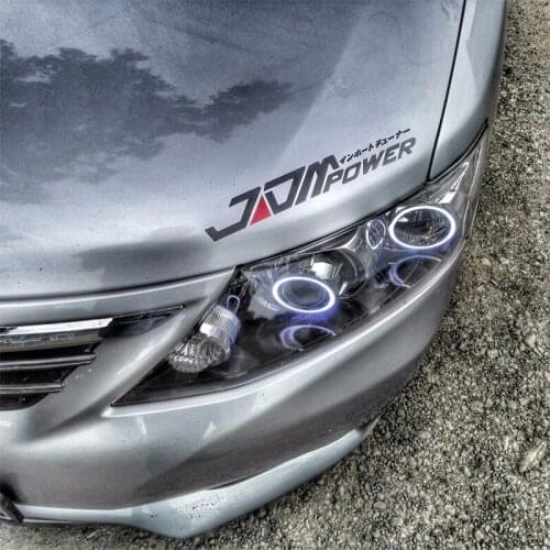 Universal JDM POWER Emblem Reflective Car Stickers Engine Hood Bumper Window Light Eyebrow Waterproof Body Vinyl Decal