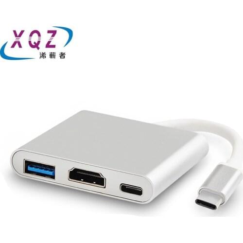 Type-c to HDMI hub PD 3 in 1 Type-c docking adapter USB-C TO HDMI to USB3.0 charging metal cover USB3.1 TO HDTV converter