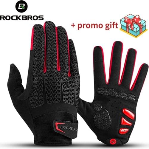 Size chart then buy) ROCKBROS Windproof Cycling Gloves Touch Screen MTB Bike Bicycle Gloves Thermal Motorcycle Winter Autumn