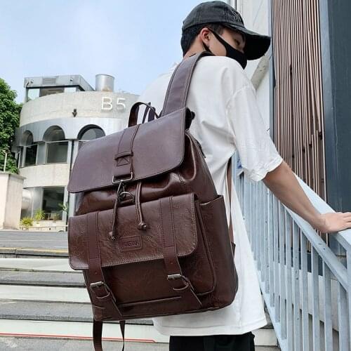 New Vintage Leather Women Backpack Female Large Capacity Schoolbag Fashion School Backpacks for Teenage Girl Travel Couples Bags