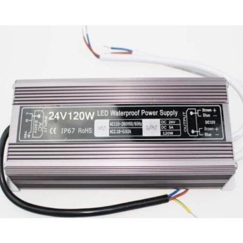 Waterproof DC 24V 120W led driver IP67 Access control driver adapter led light transformer 5A power charger for leds